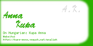 anna kupa business card